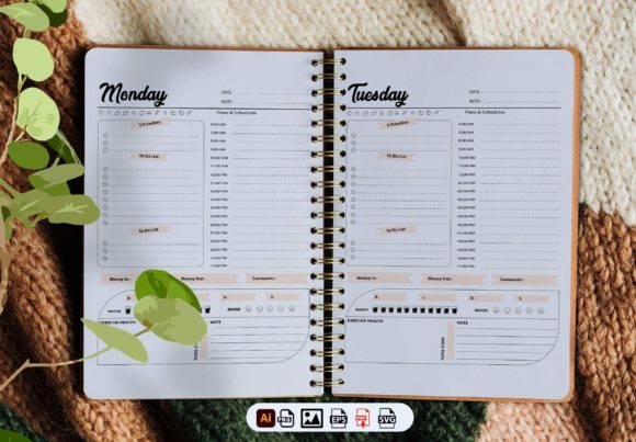 2022 Daily Planner 7 Days: A Versatile Template for Organization and KDP Interiors