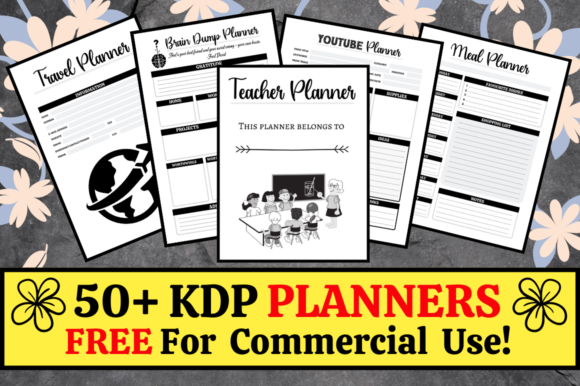 50 KDP Planners Bundle Pack Interiors for Publishers