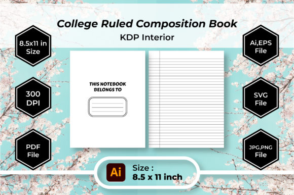 College Ruled Notebook 8.5x11 Inch KDP Interior Guide