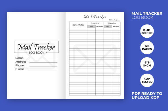 KDP Interior Mail Tracker Logbook: Practical Organization for Print on Demand Publishers