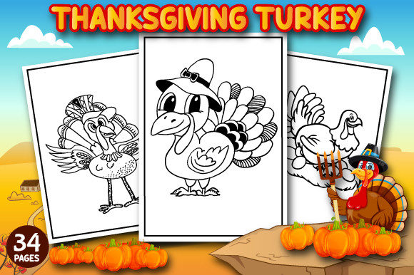 Thanksgiving Turkey Coloring Pages Vol-2: A Practical Guide for KDP Publishers and Parents