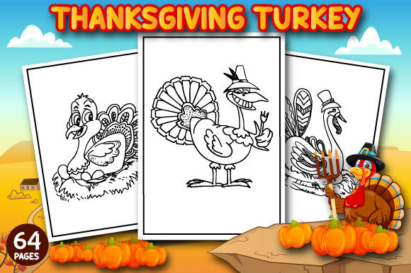 Thanksgiving Turkey Coloring Pages Vol-3: Creative Solutions for Holiday Publishing and Gifting